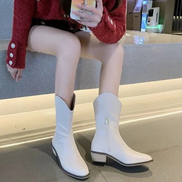 Doc Martens new side zip ankle boot chunky kitten heel boot - Picture 4 of 10